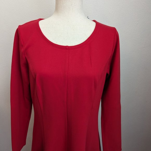 Draper James Long Sleeve Fit and Flare Ponte Dress - Picture 8 of 10